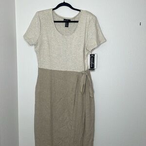 NWT Positive Attitude Linen Tie Dress